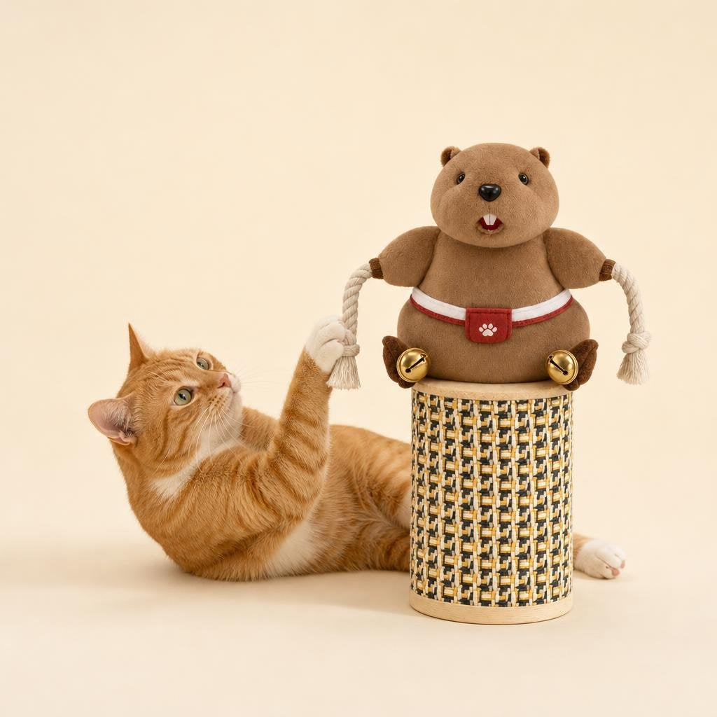 Gato jugando con la cuerda de SumoCat